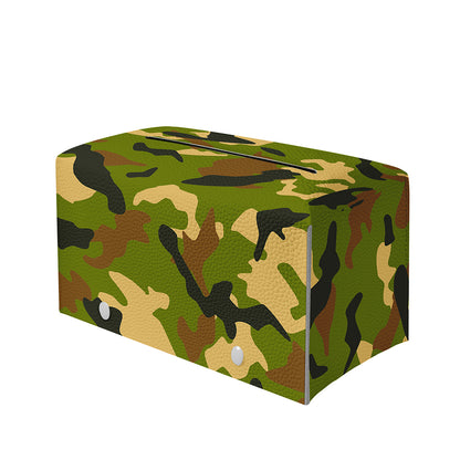 Military Camouflage Print Leather Tissue Box Cover
