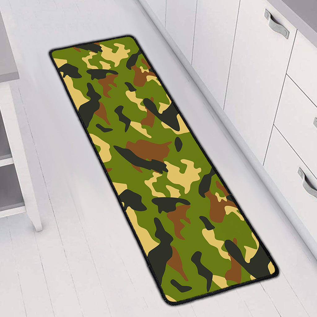 Military Camouflage Print Long Kitchen Mat