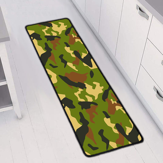 Military Camouflage Print Long Kitchen Mat
