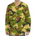 Military Camouflage Print Long Sleeve Baseball Jersey