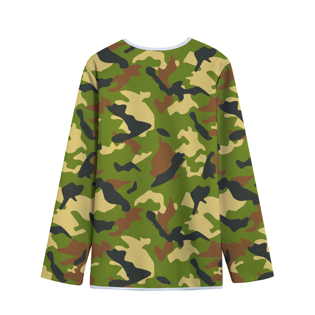 Military Camouflage Print Long Sleeve Short Coat