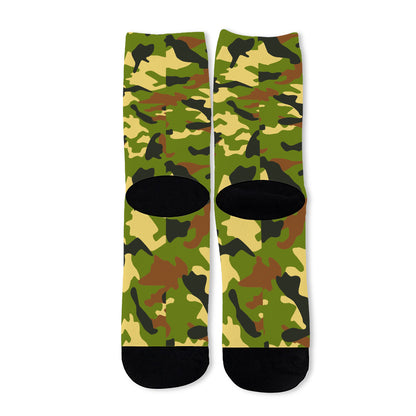 Military Camouflage Print Long Socks