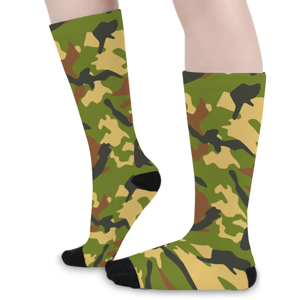 Military Camouflage Print Long Socks