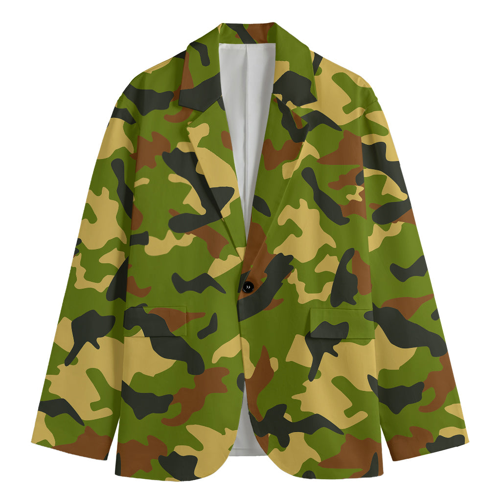 Military Camouflage Print Men's Blazer