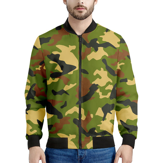 Military Camouflage Print Men's Bomber Jacket