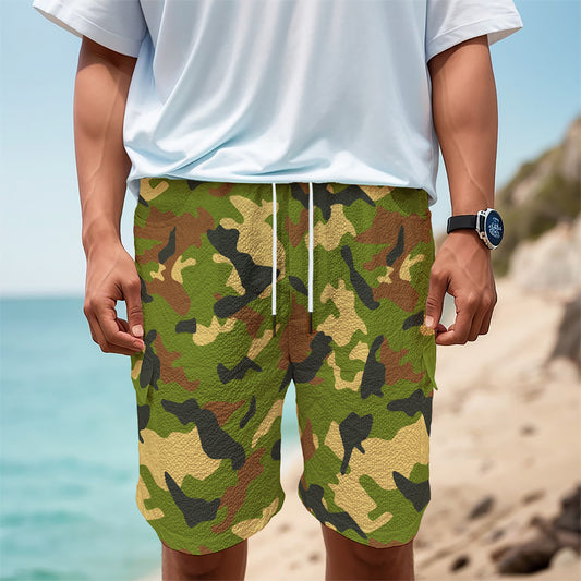 Military Camouflage Print Men's Cargo Shorts