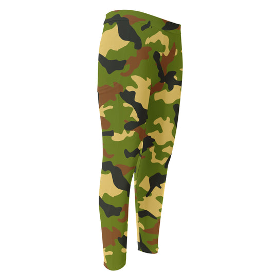 Military Camouflage Print Men's Compression Pants