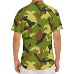Military Camouflage Print Men's Deep V-Neck Shirt
