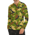Military Camouflage Print Men's Long Sleeve Rash Guard
