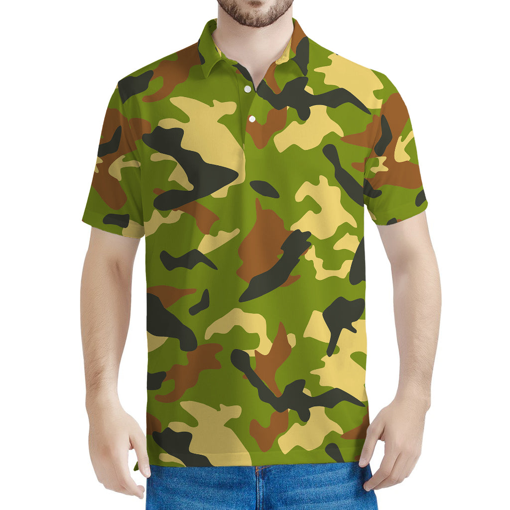 Military Camouflage Print Men's Polo Shirt