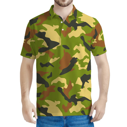 Military Camouflage Print Men's Polo Shirt