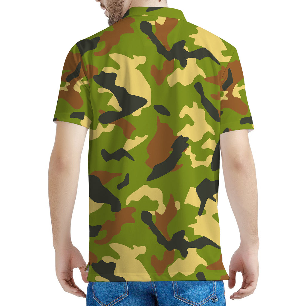 Military Camouflage Print Men's Polo Shirt