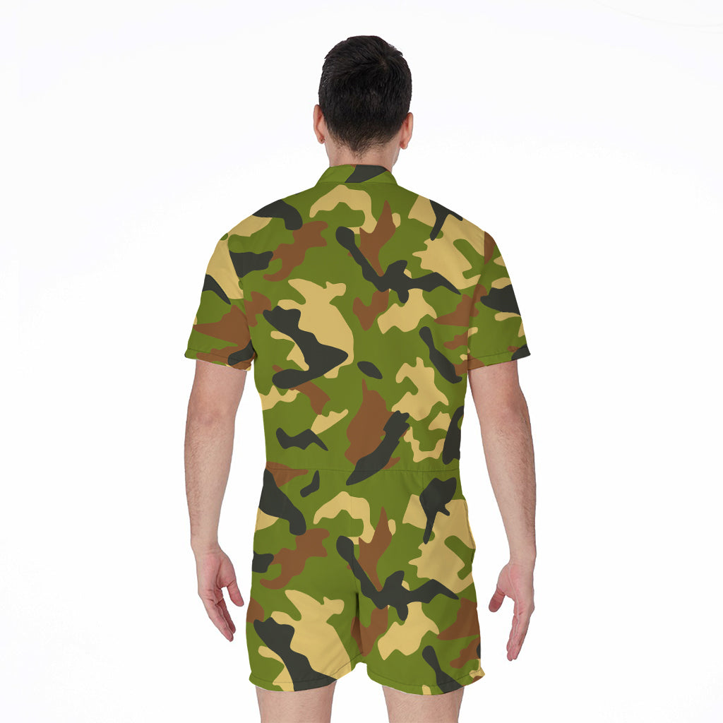 Military Camouflage Print Men's Rompers