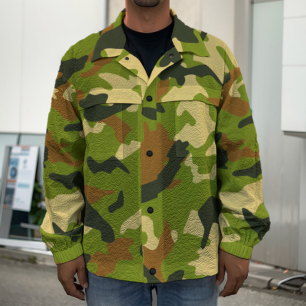 Military Camouflage Print Men's Shirt Jacket
