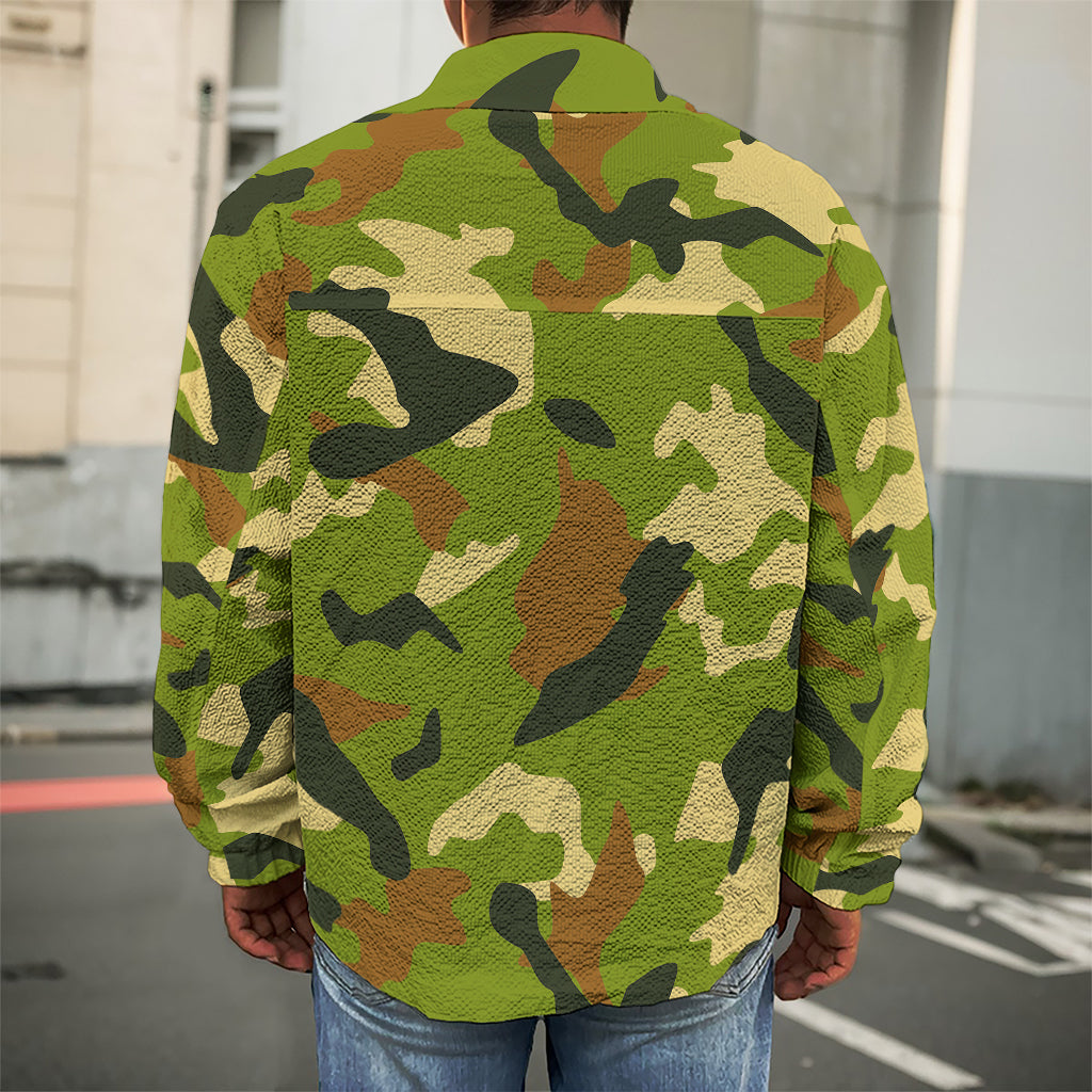 Military Camouflage Print Men's Shirt Jacket