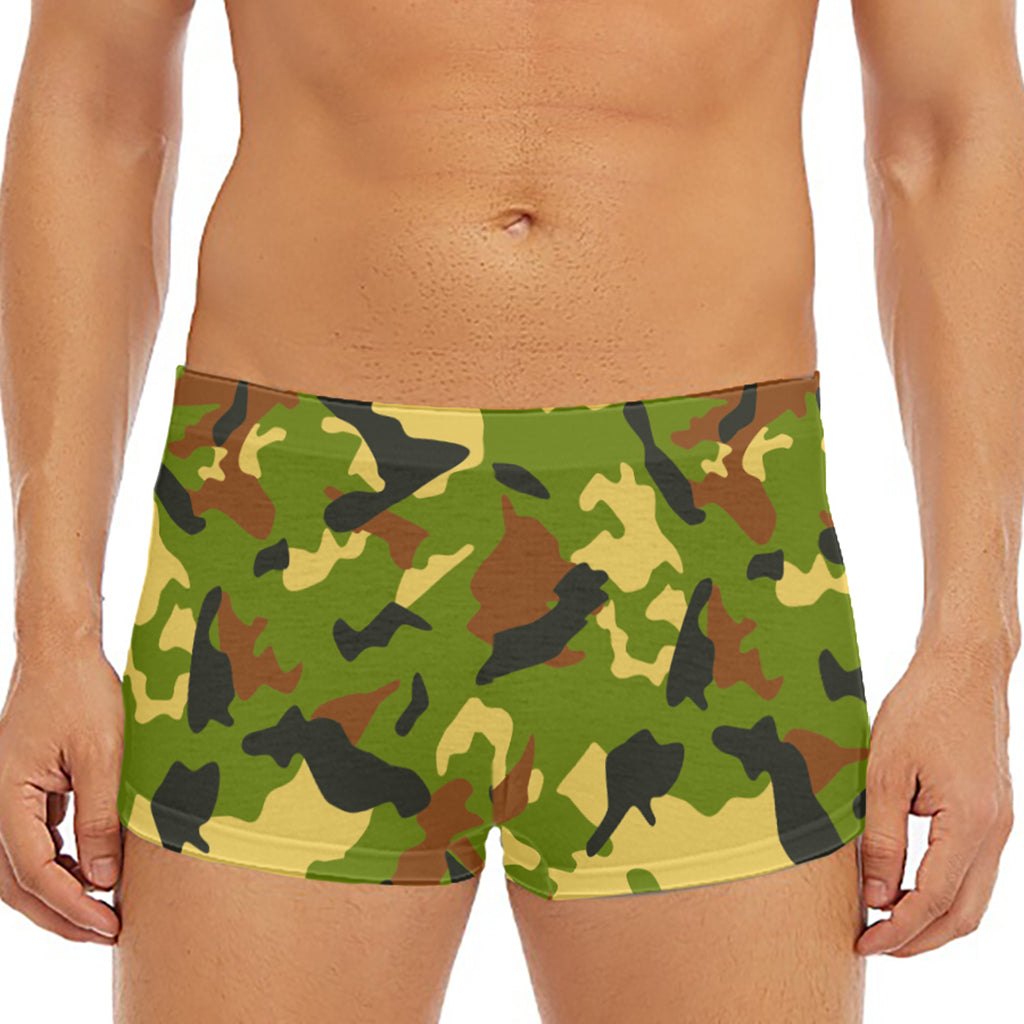 Military Camouflage Print Men's Short Boxer Briefs