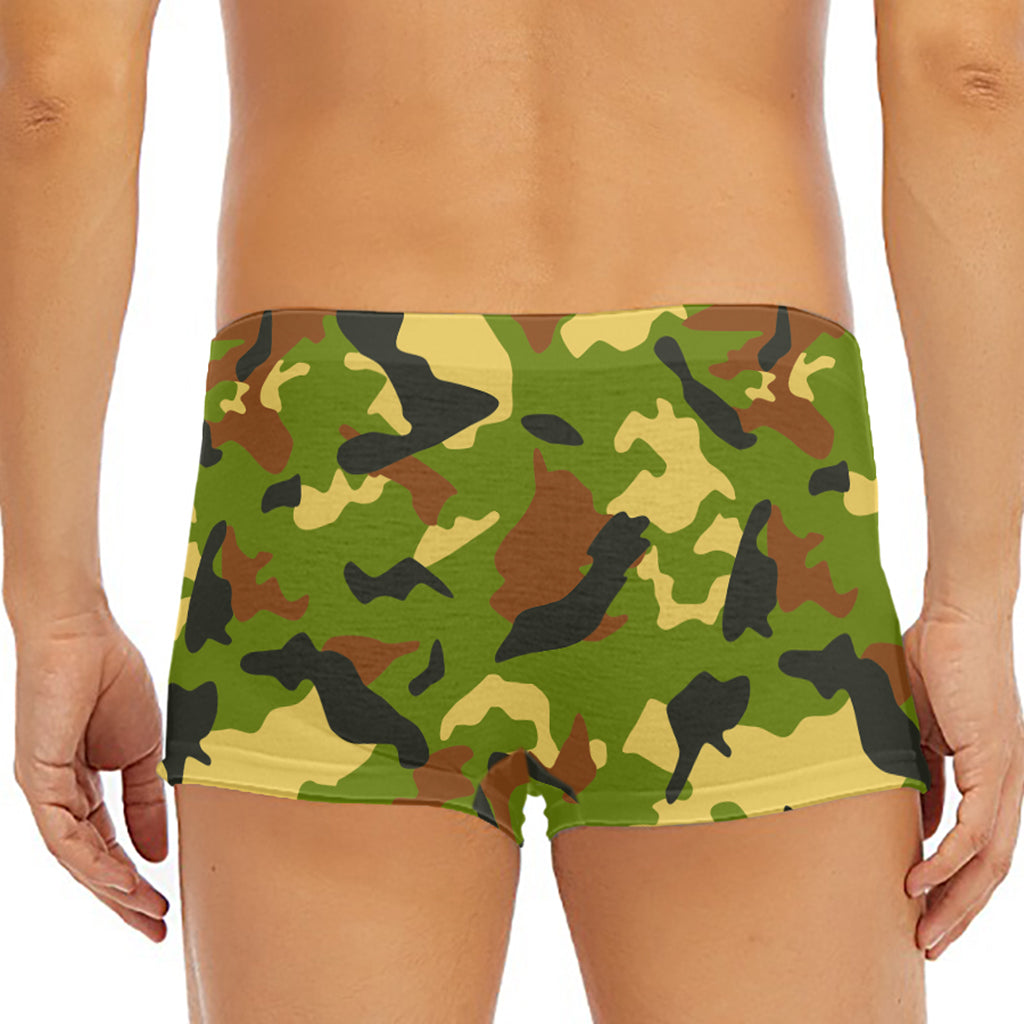 Military Camouflage Print Men's Short Boxer Briefs