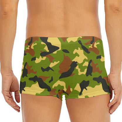 Military Camouflage Print Men's Short Boxer Briefs