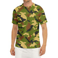 Military Camouflage Print Men's Short Sleeve Rash Guard