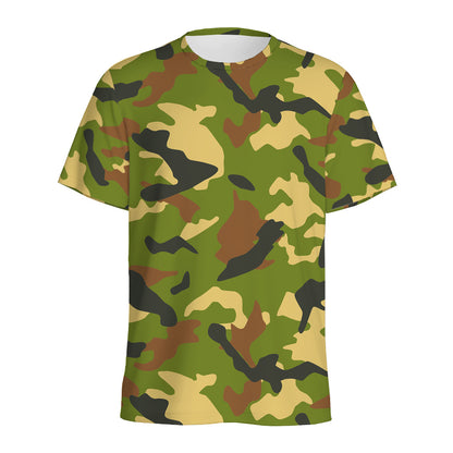 Military Camouflage Print Men's Sports T-Shirt