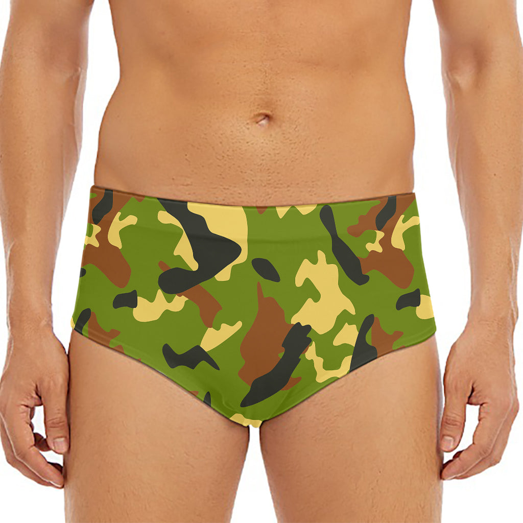 Military Camouflage Print Men's Triangle Swim Briefs