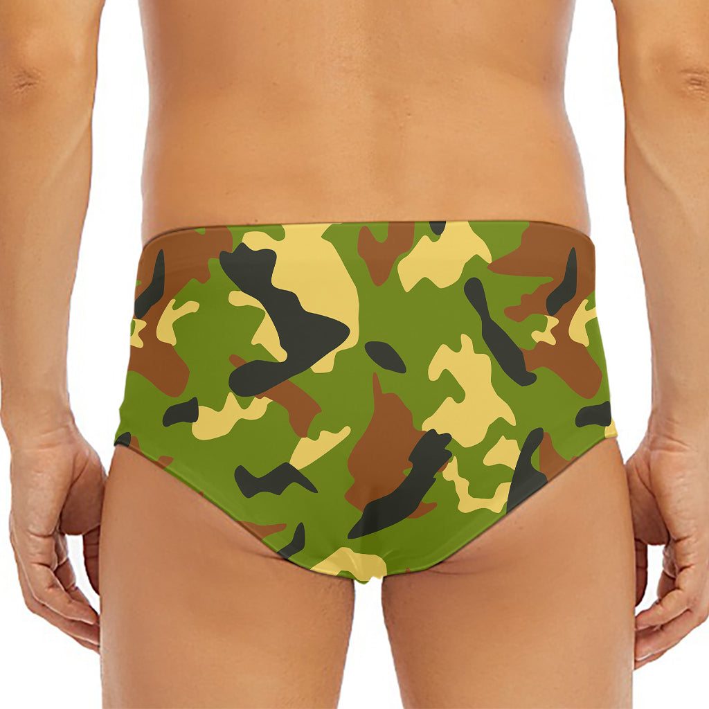 Military Camouflage Print Men's Triangle Swim Briefs