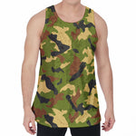 Military Camouflage Print Men's Velvet Tank Top