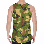 Military Camouflage Print Men's Velvet Tank Top