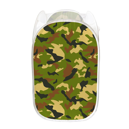 Military Camouflage Print Mesh Laundry Hamper