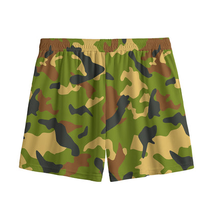 Military Camouflage Print Mesh Shorts