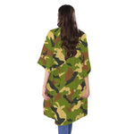 Military Camouflage Print Open Front Beach Cover Up