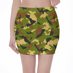 Military Camouflage Print Pencil Mini Skirt
