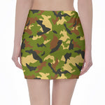 Military Camouflage Print Pencil Mini Skirt