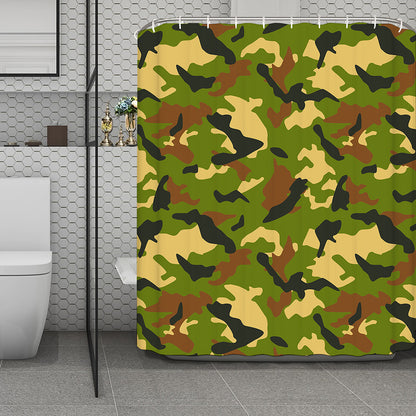 Military Camouflage Print Polyester Shower Curtain