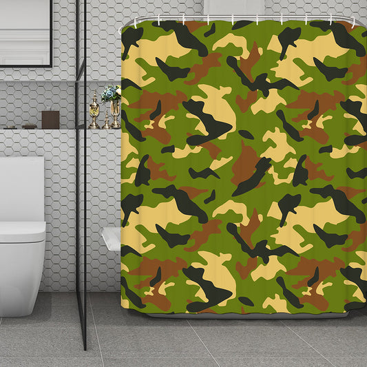 Military Camouflage Print Polyester Shower Curtain