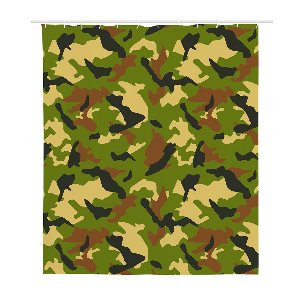 Military Camouflage Print Polyester Shower Curtain