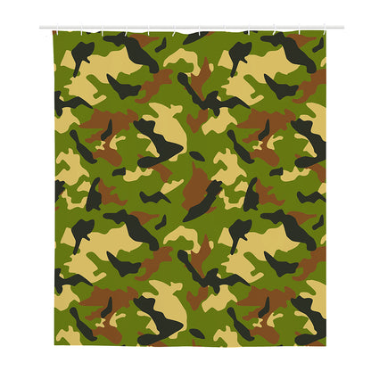 Military Camouflage Print Polyester Shower Curtain