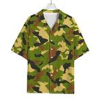 Military Camouflage Print Rayon Hawaiian Shirt