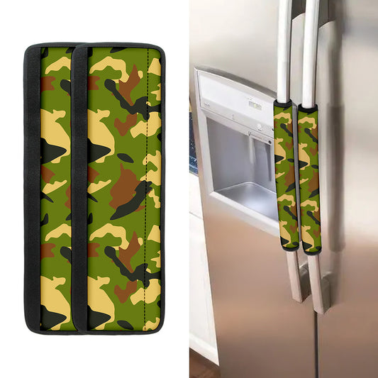 Military Camouflage Print Refrigerator Handle Covers
