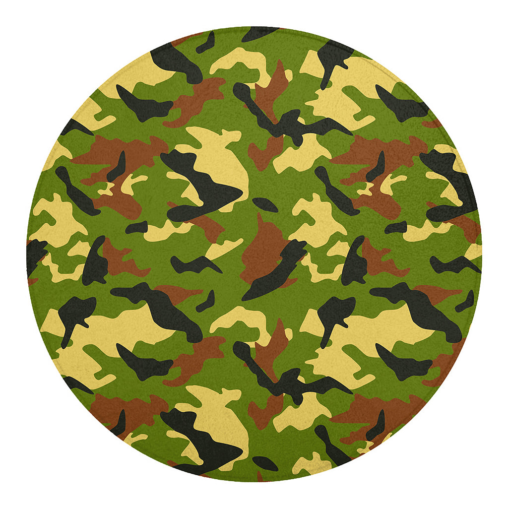 Military Camouflage Print Round Blanket