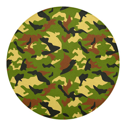 Military Camouflage Print Round Blanket