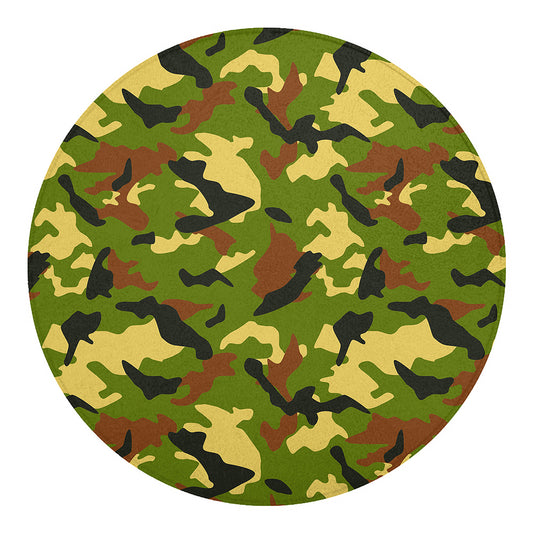 Military Camouflage Print Round Blanket