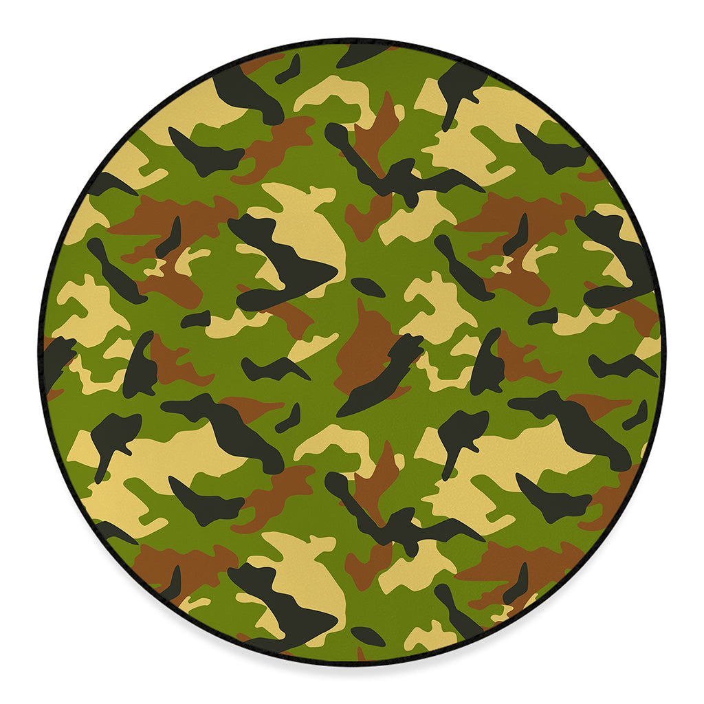 Military Camouflage Print Round Floor Mat