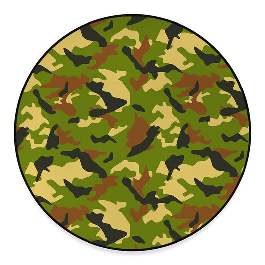 Military Camouflage Print Round Floor Mat