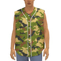 Military Camouflage Print Sleeveless Baseball Jersey
