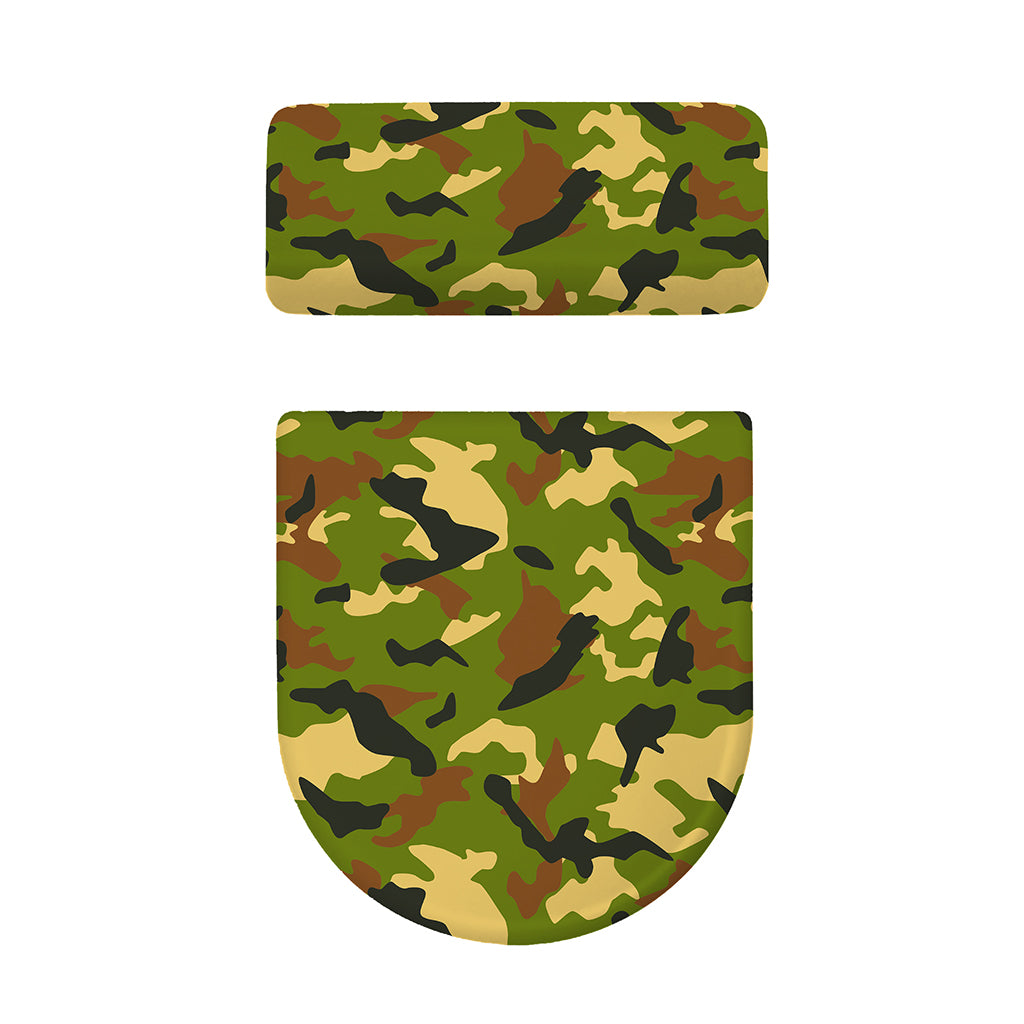 Military Camouflage Print Toilet Lid And Tank Cover Set