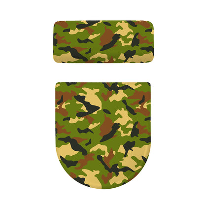 Military Camouflage Print Toilet Lid And Tank Cover Set