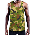 Military Camouflage Print Men's Workout Tank Top