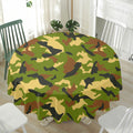 Military Camouflage Print Waterproof Round Tablecloth