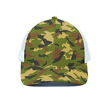 Military Camouflage Print White Mesh Trucker Cap